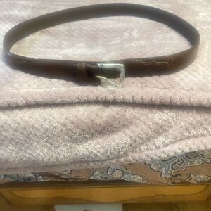Carhartt Brown Leather Belt with Silver Buckle
